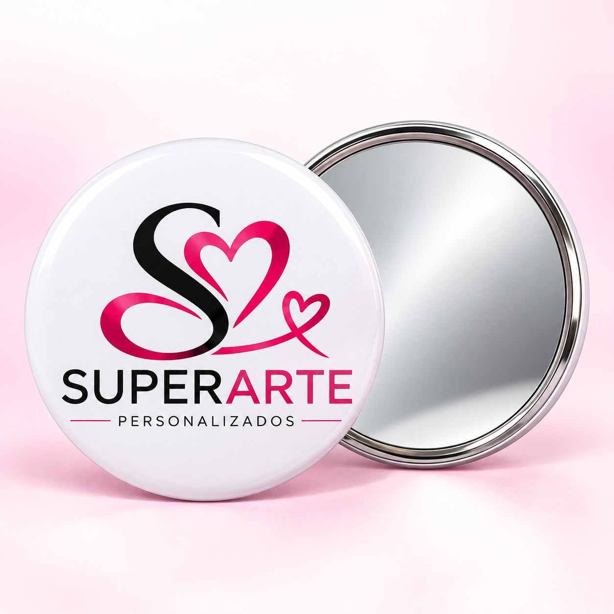 Bóton com a logomarca da SuperArte na frente e espelho no verso